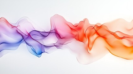 Poster - Colorful abstract waves on white background art
