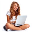 © Togrul - Teen with laptop beams.