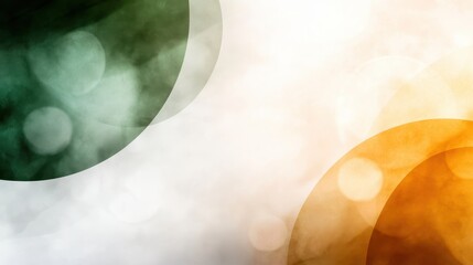 Poster - Soft abstract curves featuring green and orange gradients are set against a soothing background, contrasting elements come together with a harmonious blend.