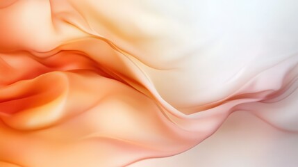 Poster - A soft, flowing abstract background in hues of orange and white creates a soothing and elegant appearance resembling draped fabric, suggesting themes of fluidity and grace.