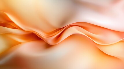 Poster - A rich, swirling abstract fabric texture in orange and peach tones, creating an impression of warmth and movement, visually reminiscent of waves or folds.