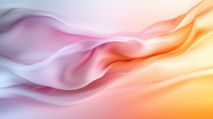Poster - A captivating display of abstract pastel waves in soothing shades of purple and orange, evoking a sense of fluidity and artistic elegance in contemporary design.