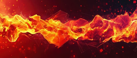 Poster - Create stunning abstract polygonal flames in red and orange for dynamic visual impact