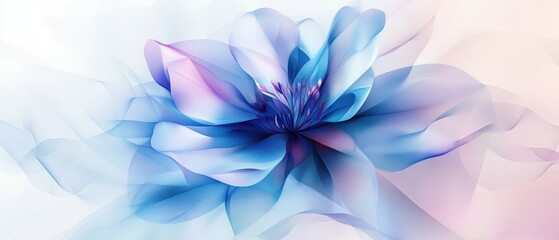 Poster - Explore the mesmerizing beauty of abstract polygonal flowers in shades of blue and purple