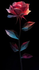 Poster - Explore the elegance of a faceted rose design in stunning pink and red shades