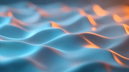 Poster - Beautiful abstract representation of soft, rolling waves with delicate light reflections, capturing a sense of peacefulness and soothing tranquility.