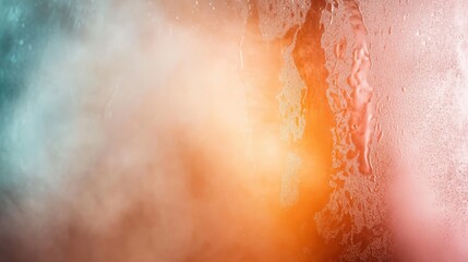 Poster - This image presents an abstract texture with a foggy ambiance, featuring a blend of warm orange tones. It conveys a sense of mystery and depth, ideal for creative projects.