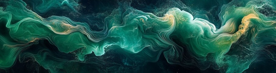 Poster - A green wave with a lot of dots in it