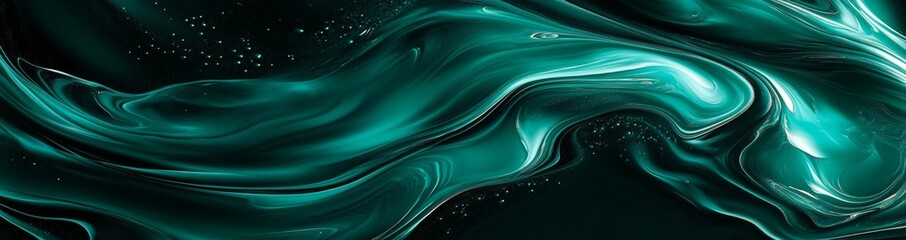 Poster - A green wave with a lot of dots in it