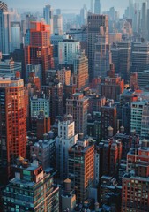 Aerial View of a Busy City Skyline