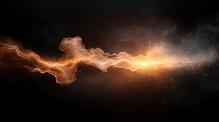 Poster - Depicting an abstract fiery wave of light energy against a contrasting dark background, this image captures the essence of motion, transformation, and dynamic force.