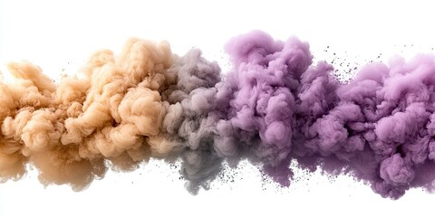 Wall Mural - Abstract Art of  Orange, Gray, and Purple Ink Cloud Swirling in Water