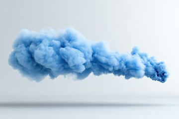 Wall Mural - Abstract Blue Ink Cloud in White Background