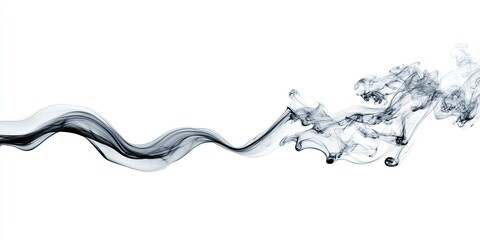 Wall Mural - Abstract Black Smoke Pattern Isolated on a White Background