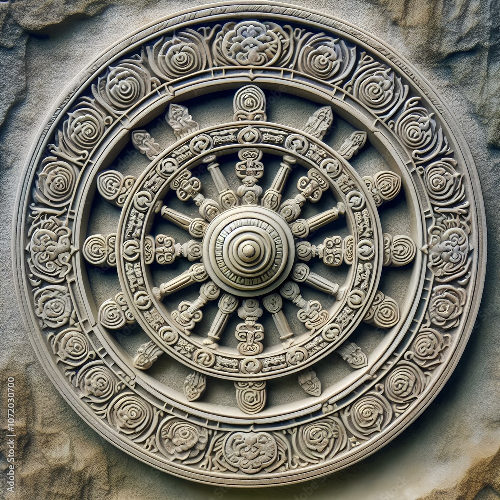 The Buddhist Wheel Of Dharma Symbolizing The Teachings Of The Buddha the-buddhist-wheel-of-dharma-symbolizing-the-teachings-of-the-buddha