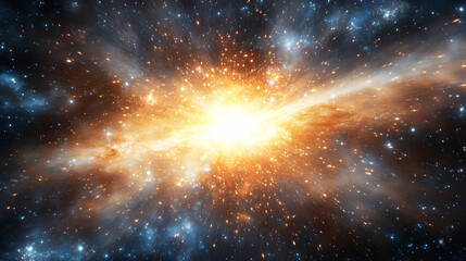 Wall Mural - A Cosmic Explosion in a Galaxy Full of Stars,  a Vibrant Display of Light and Energy, a Beautiful and Powerful Abstract Background Image