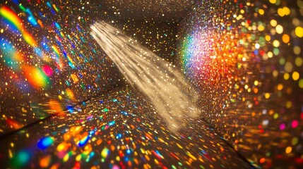 Poster - A colorful, multi-colored image with a rainbow and a spray of glitter