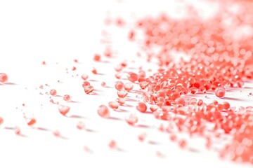 Poster - A macro shot of individual water droplets on a smooth white surface