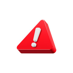 Poster - red warning sign with triangle 3d symbol icon rendering