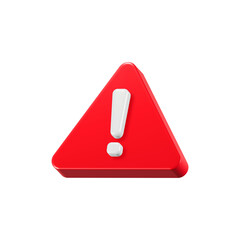 Poster - red warning sign with triangle 3d symbol icon rendering
