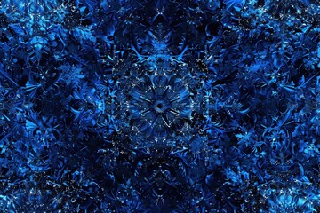 Poster - A beautiful floral pattern on a blue and black background, suitable for various designs and projects