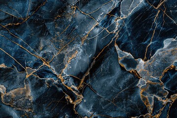 Poster - A close-up shot of the smooth, glossy surface of a blue marble