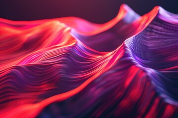 Poster - Close-up view of a bright red and purple waveform