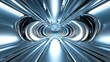 © starush - Futuristic metallic tunnel with reflective surfaces creates a sense of infinite depth, AI