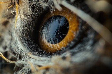 Poster - A close-up shot of an owl's eye, highlighting its distinctive features