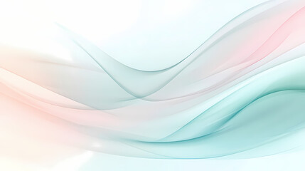 Wall Mural - a sleek abstract background in light teal and soft pink, with smooth neumorphic elements casting sub