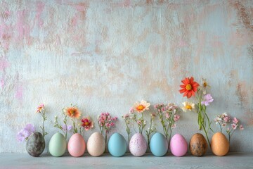 Poster - A collection of vases with various flowers, great for decoration or illustration