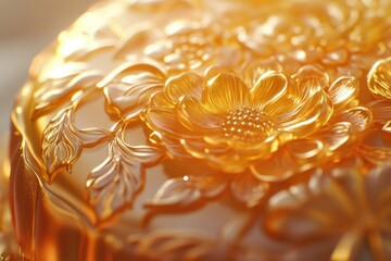Poster - A close-up shot of a glass vase with a single flower inside