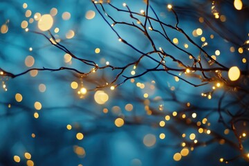 Poster - A tree decorated with colorful lights