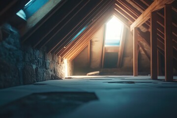 Poster - A window in the middle of an attic