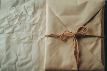 Aufkleber - A closed brown envelope secured with a brown string