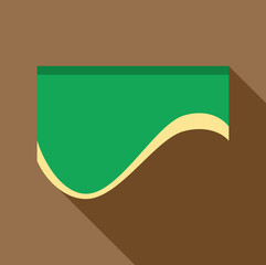 Poster - green tablecloth with wavy edge hanging on brown background, creating a simple yet elegant design