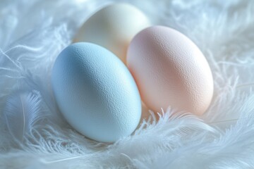 Poster - Eggs on a soft blanket, perfect for Easter or spring-themed images