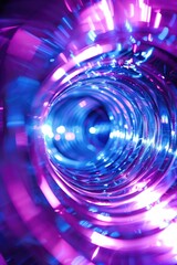 Poster - A close-up shot of a purple and blue circular object against a dark black background