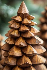 Poster - Close-up view of a wooden pine tree, perfect for decorative or rustic themes