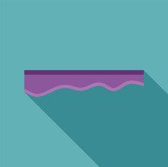 Poster - purple horizontal line melting with wavy bottom edge, simple flat vector illustration with long shad
