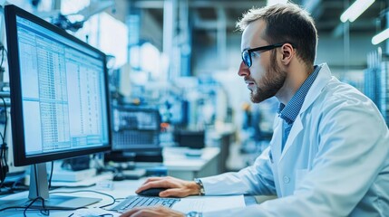 Poster - QA analyst documenting test results on a computer. 