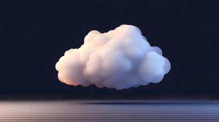 Aufkleber - A 3D cloud icon with a smooth texture, representing cloud storage or weather, centered on a plain background, 4k resolution, no background, no shadow