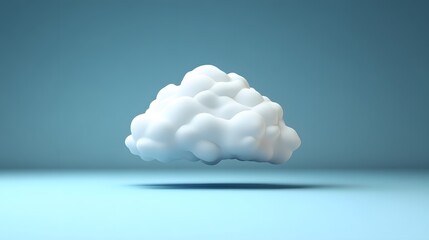 Aufkleber - A 3D cloud icon with a smooth texture, representing cloud storage or weather, centered on a plain background, 4k resolution, no background, no shadow