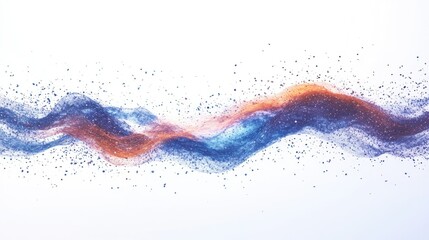 Poster - Abstract Colorful Waves with Glittering Particles