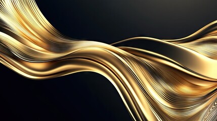 Poster - Elegant Flowing Gold Abstract Background Design