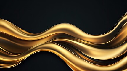 Poster - Elegant Golden Waves on Dark Background