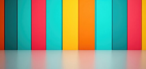 Poster - Colorful vertical panels, vibrant design, modern aesthetic, white isolate background