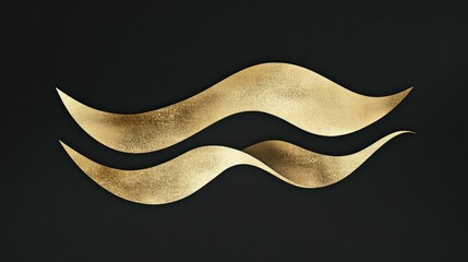 Poster - Elegant Golden Wave Abstract Design on Dark Background