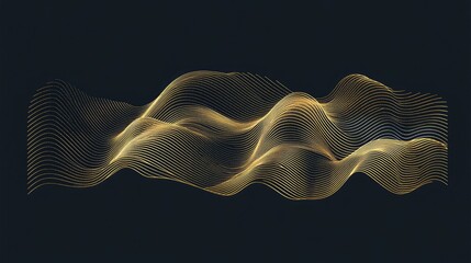 Poster - Golden Wave Pattern on Dark Background