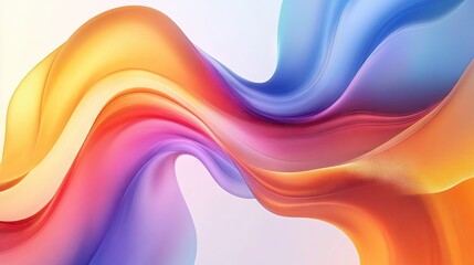 Poster - Colorful Abstract Waves in Soft Gradient Flow